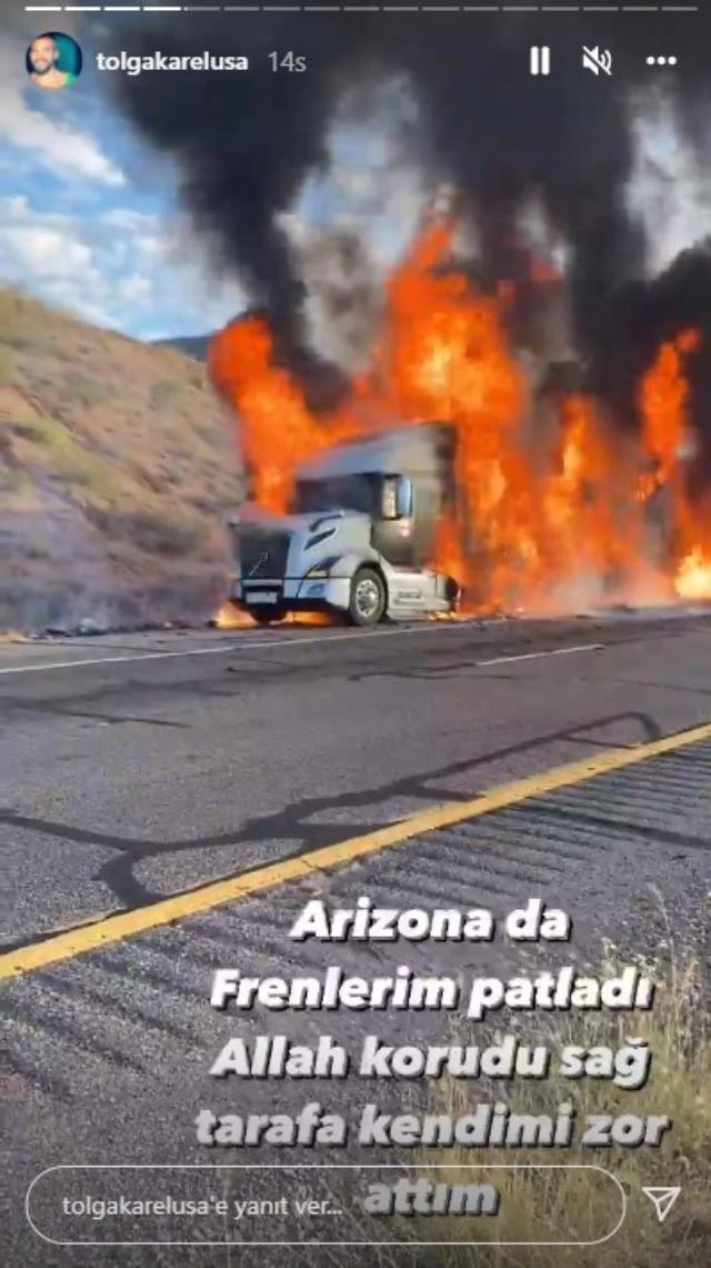 Tolga Karel'in tırı alev alev yandı yaşadıklarını böyle anlattı